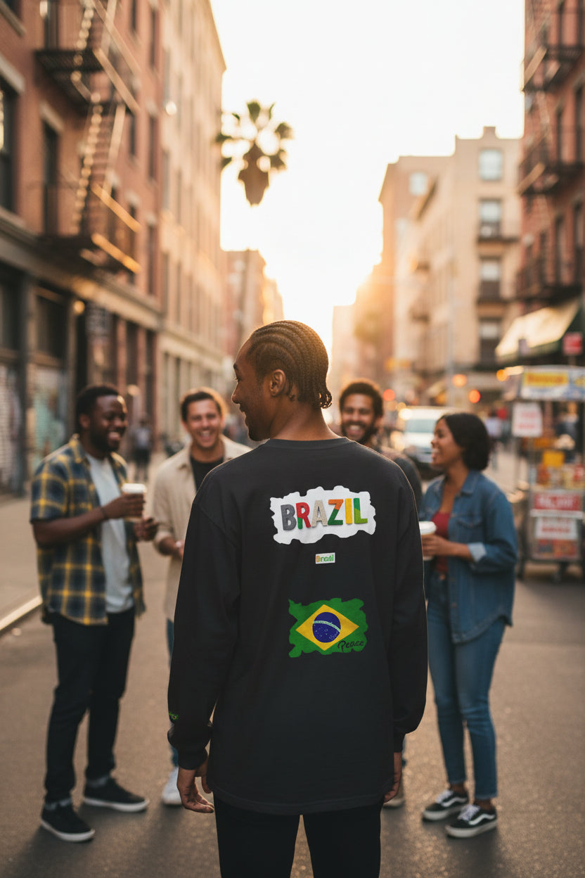 Brazil Flag Long Sleeve Tee