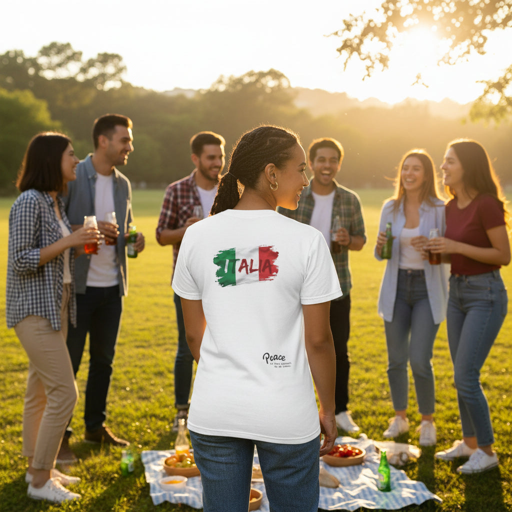 Italy Watercolor Flag T-Shirt — Rainbow ITALY Graphic Tee