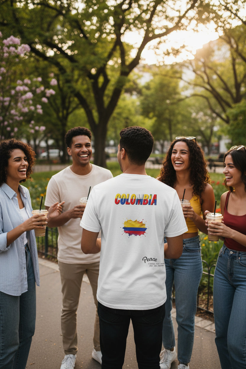 Colombia Flag Graphic T‑Shirt — Peace