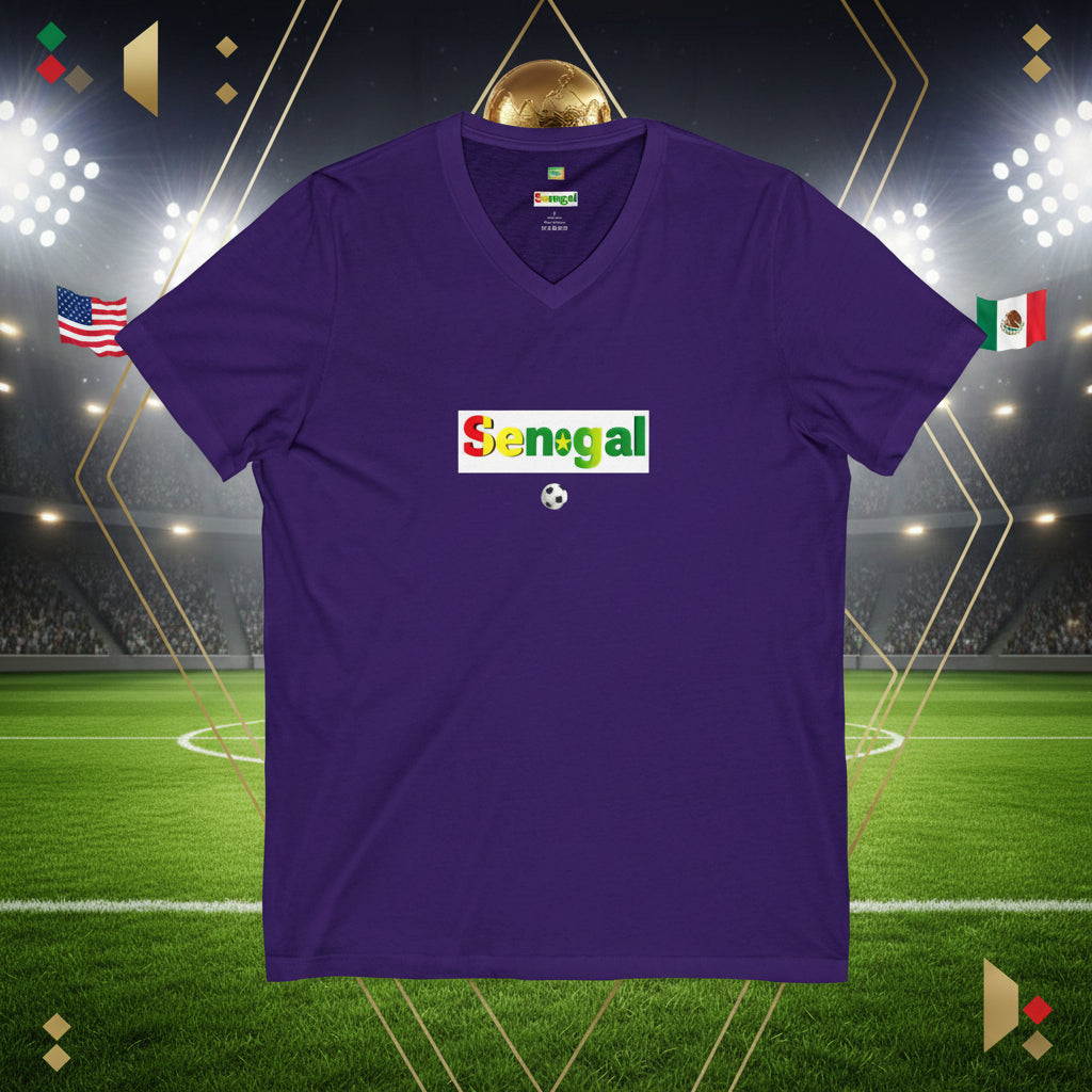 Senegal Soccer V-Neck Tee