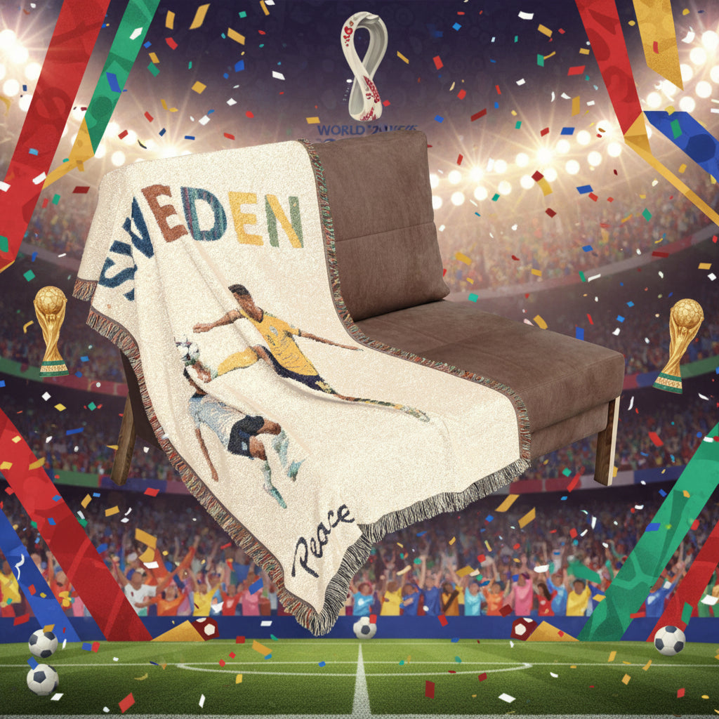 Sweden Soccer Woven Blanket