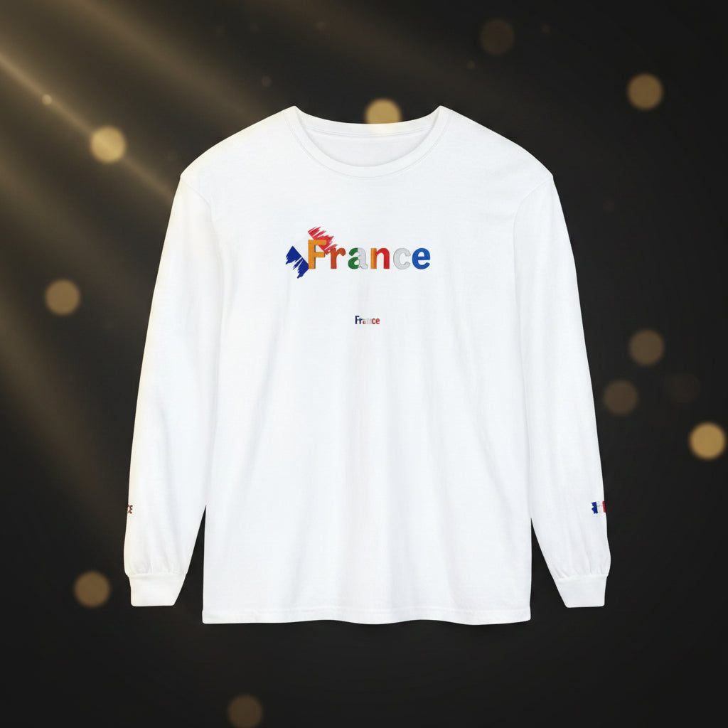 France Long Sleeve Tee -Peace message