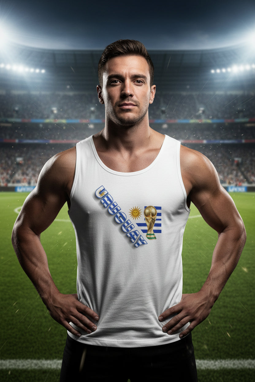 Uruguay Soccer Tank Top 100% Combed Ring-Spun Cotton