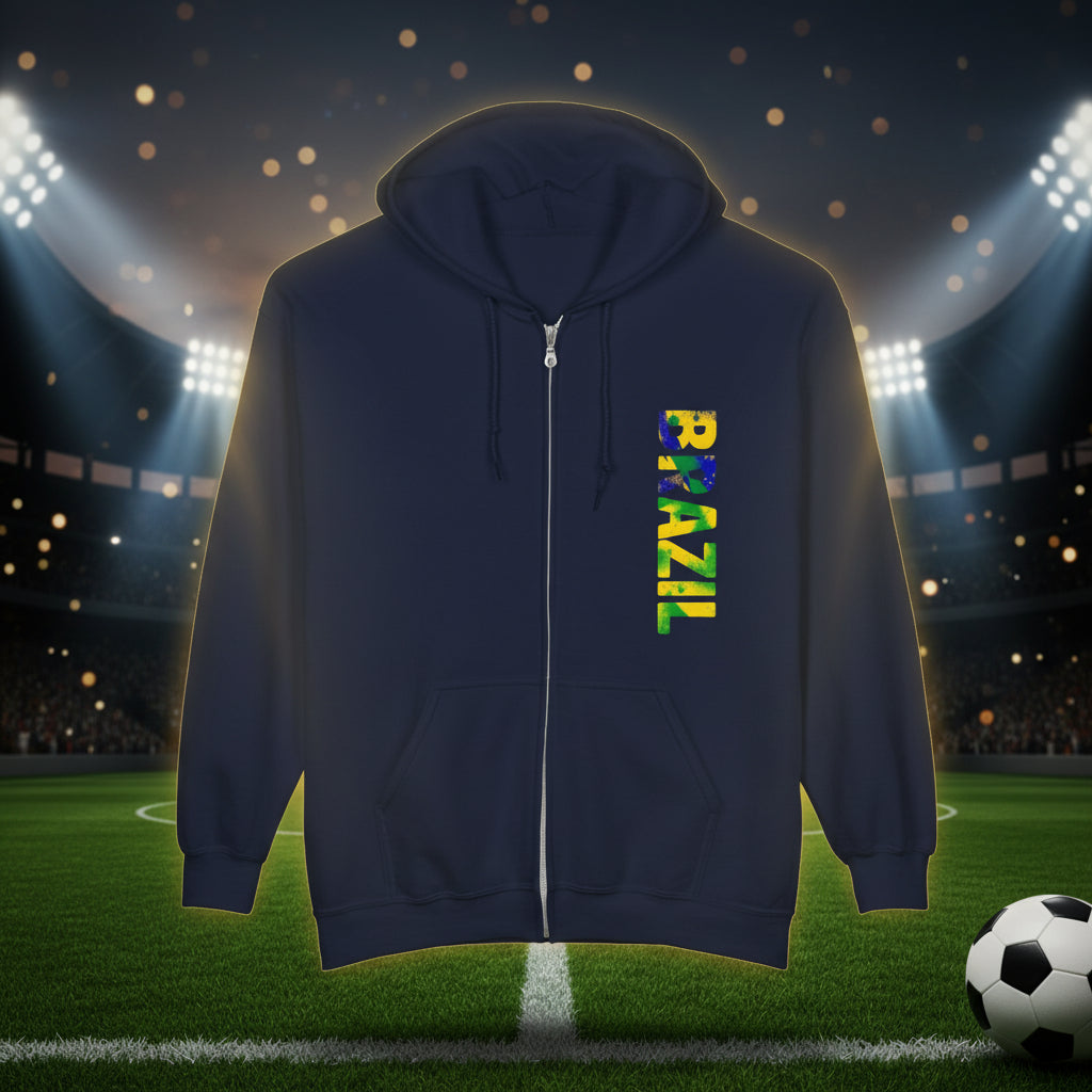 Brazil World Cup 2026 Soccer Full-Zip Hoodie