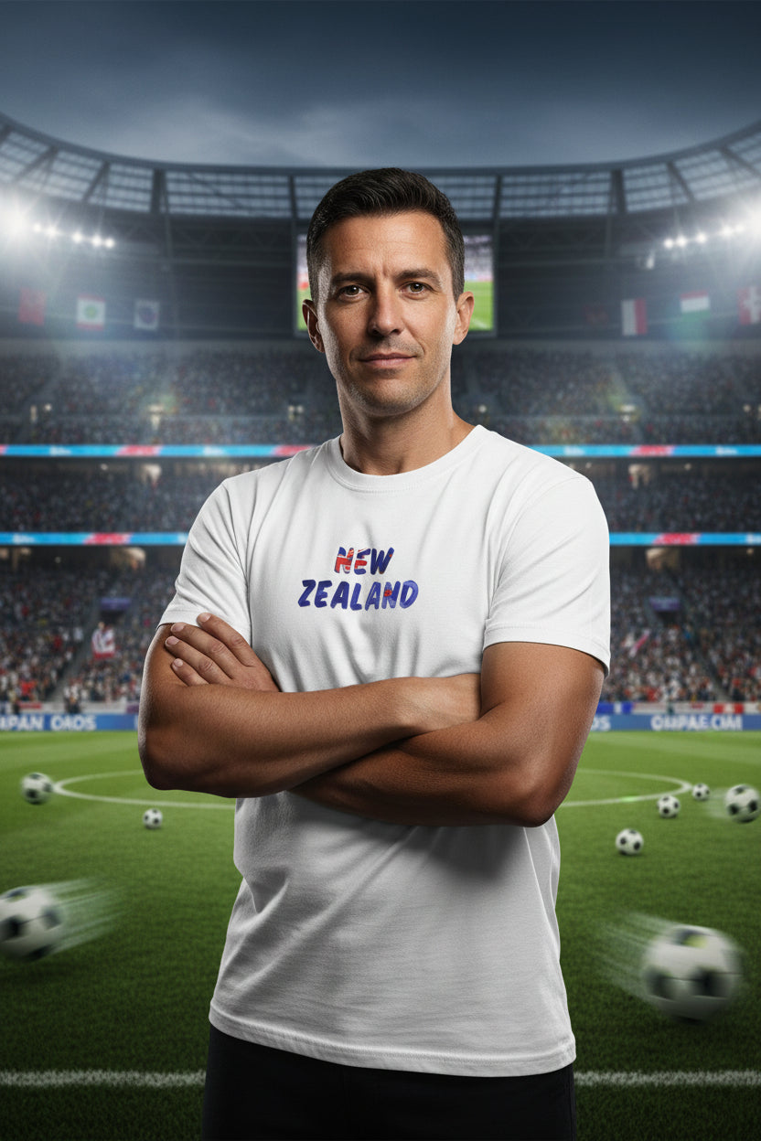 New Zealand Soccer T-Shirt 100% Ring-Spun Cotton
