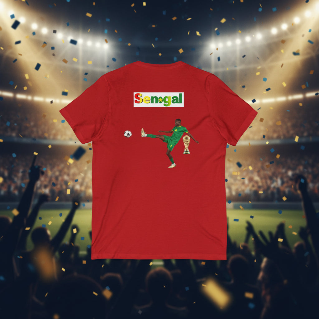 Senegal Soccer V-Neck Tee