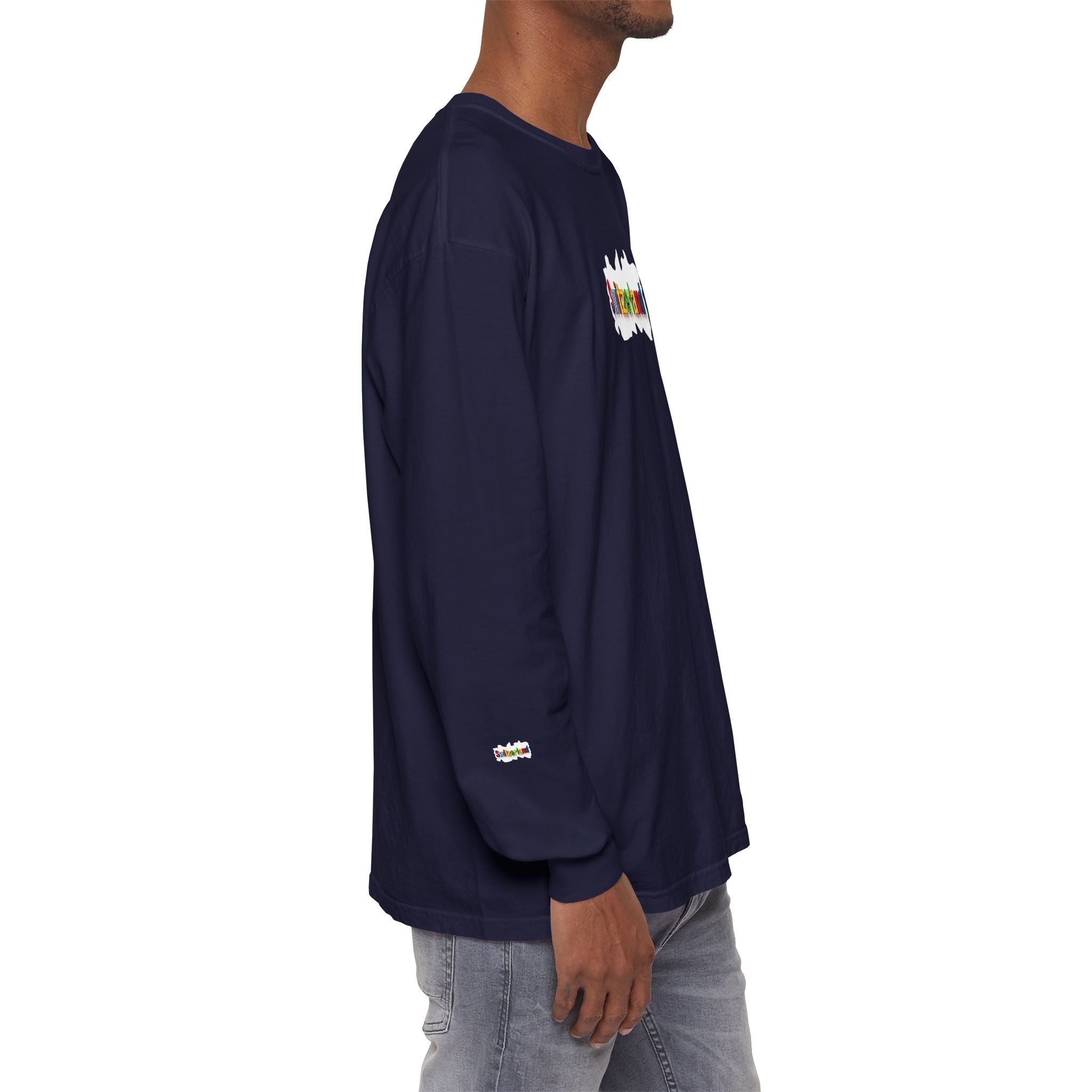Switzerland Color Block Long Sleeve T-Shirt — Swiss Flag Graphic