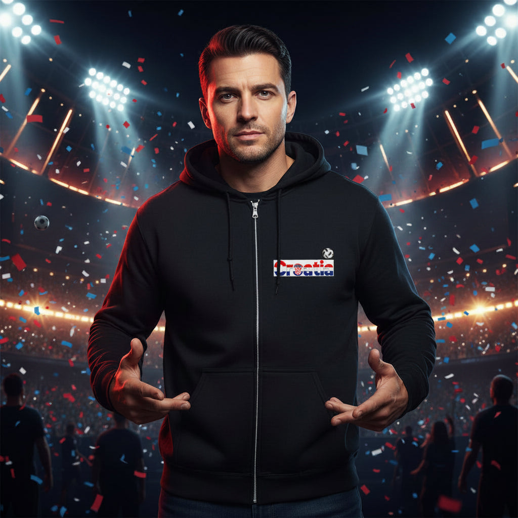 Croatia World Cup 2026 Soccer Zip Hoodie