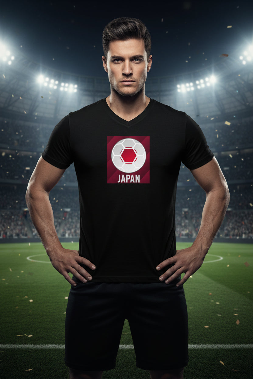 Japan World Cup 2026 Soccer V-Neck Tee