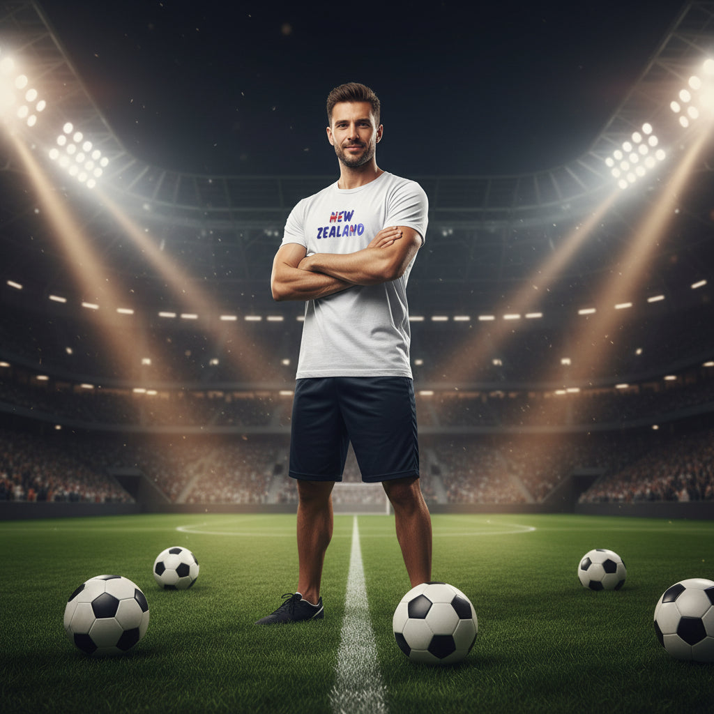New Zealand Soccer T-Shirt 100% Ring-Spun Cotton