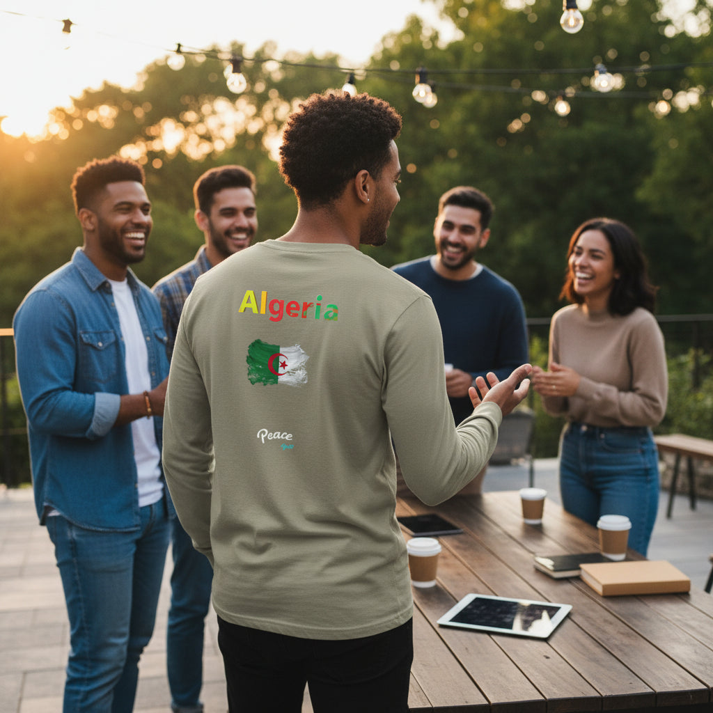 Algeria Flag Long Sleeve Tee — Peace Graphic