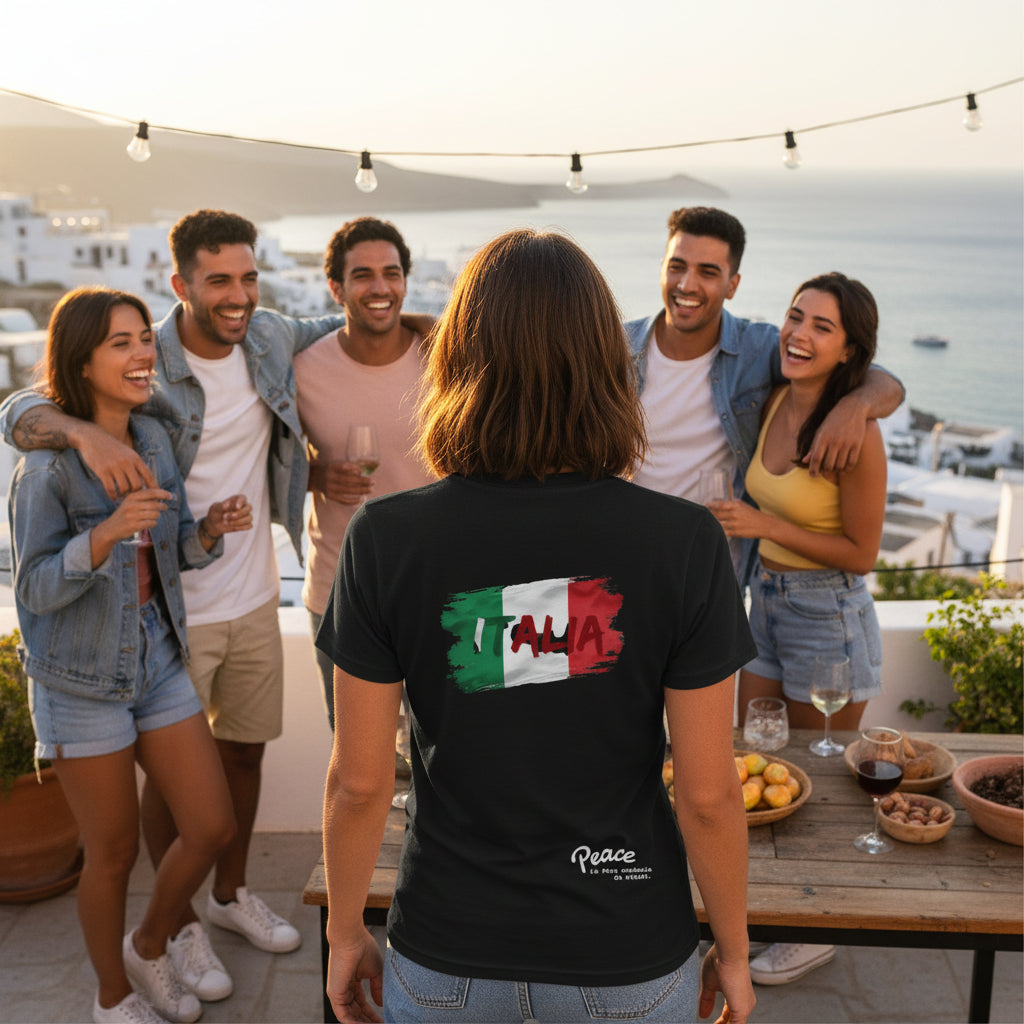 Italy Watercolor Flag T-Shirt — Rainbow ITALY Graphic Tee