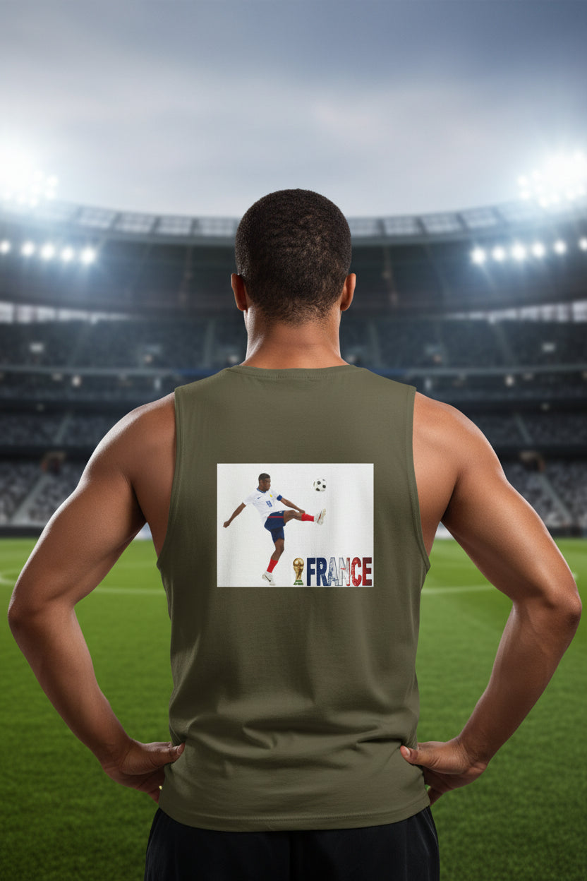 France Soccer Tank Top 100% combed ring-spun Cotton