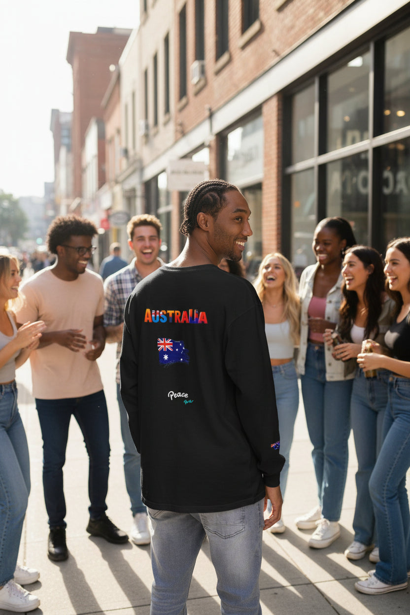 Australia Flag Long Sleeve Tee - Peace