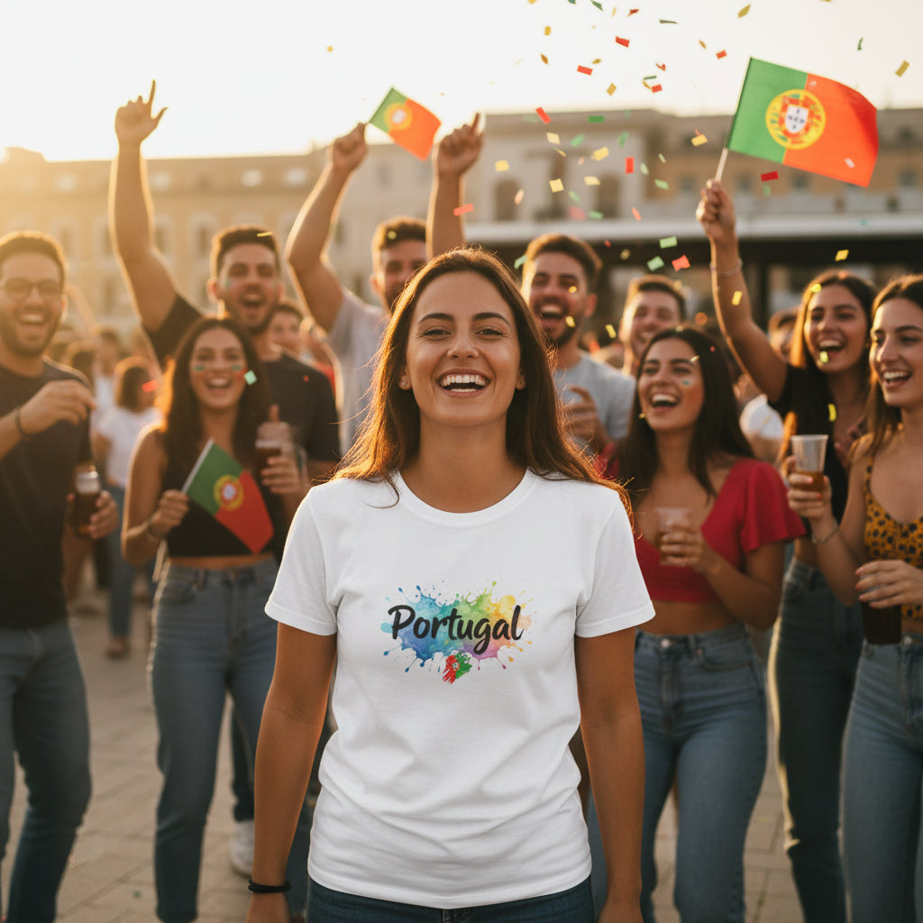 Portugal Watercolor T-Shirt — Colorful Portugal Graphic Tee