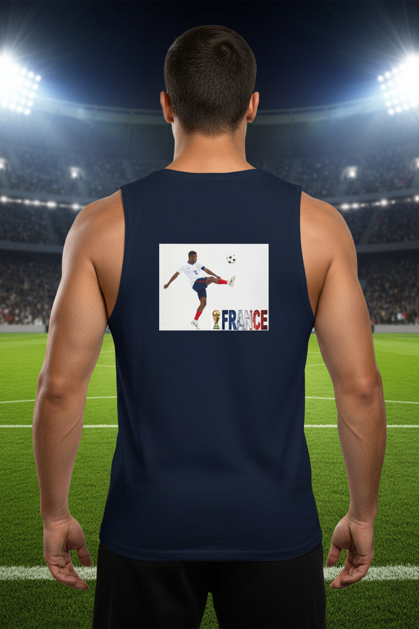 France Soccer Tank Top 100% combed ring-spun Cotton