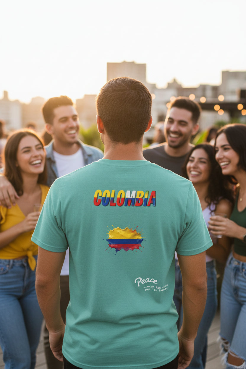 Colombia Flag Graphic T‑Shirt — Peace