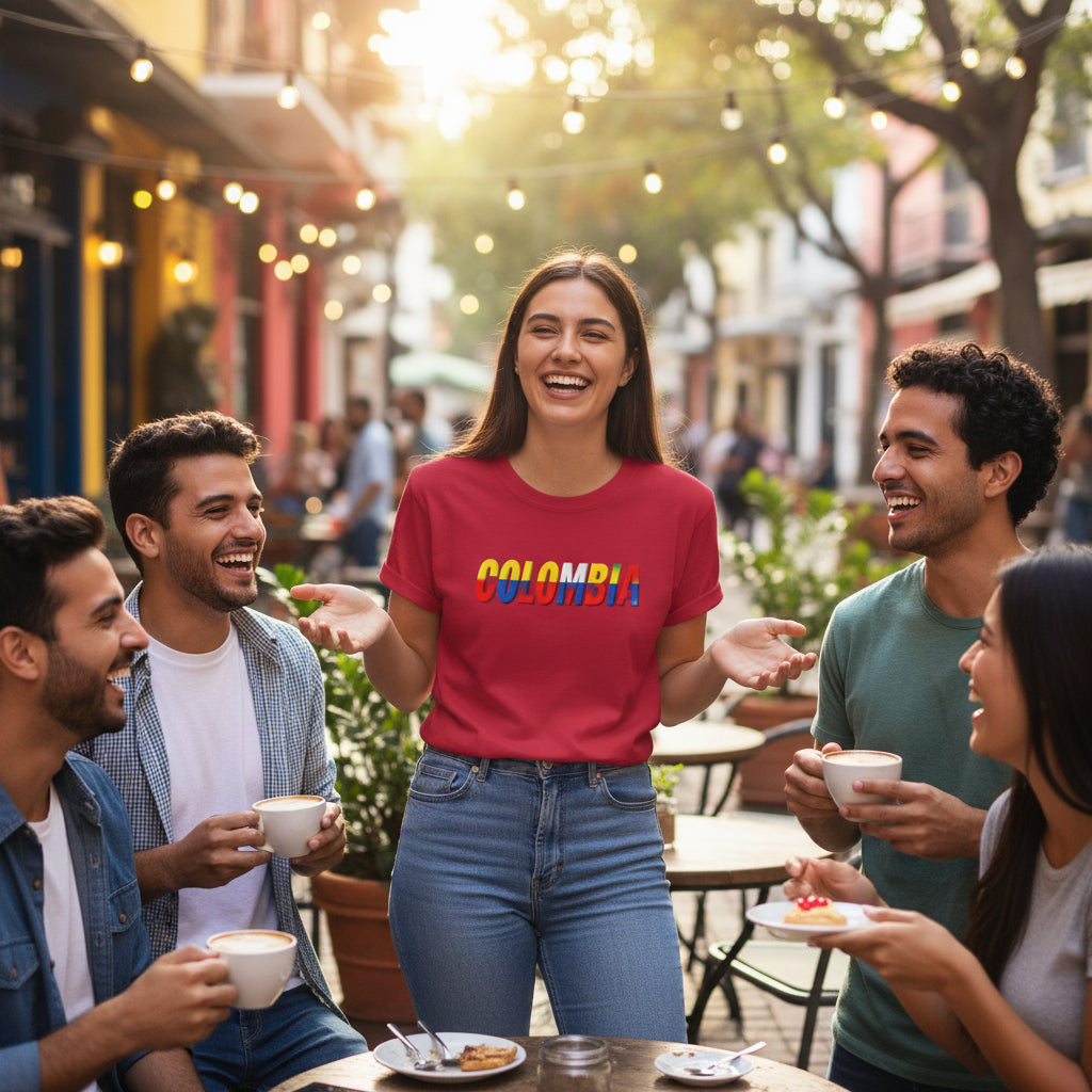 Colombia Flag Graphic T‑Shirt — Peace