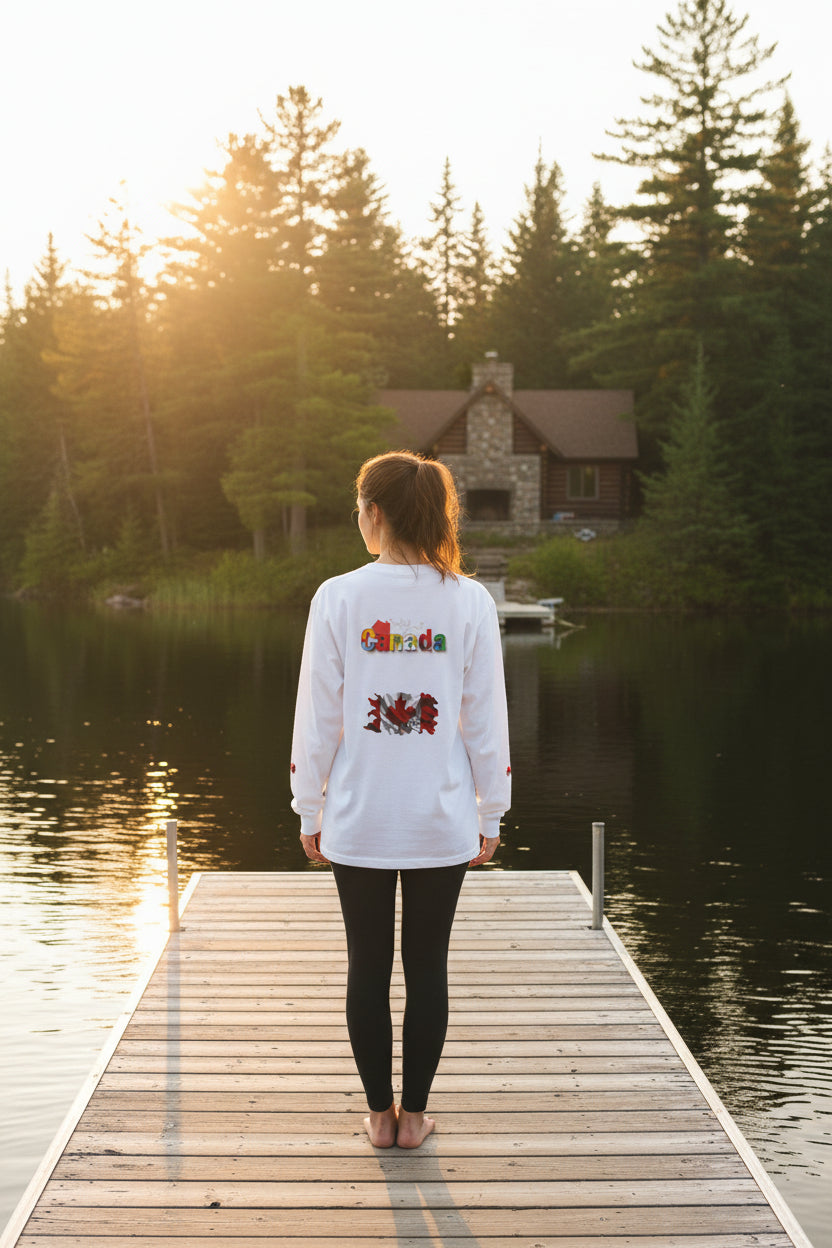 Canada Color Block Long Sleeve Tee