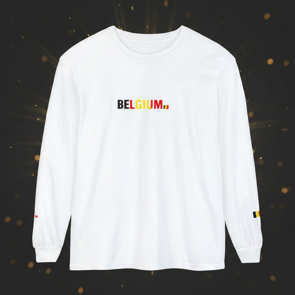 Belgium Flag Long Sleeve Tee -Peace