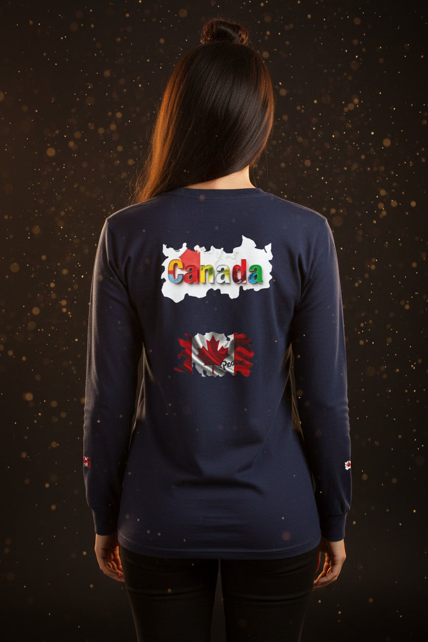 Canada Color Block Long Sleeve Tee
