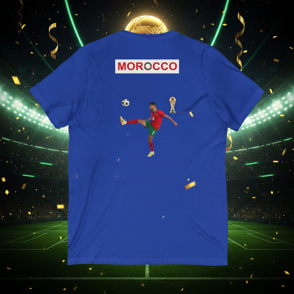 Morocco Soccer V-Neck Tee