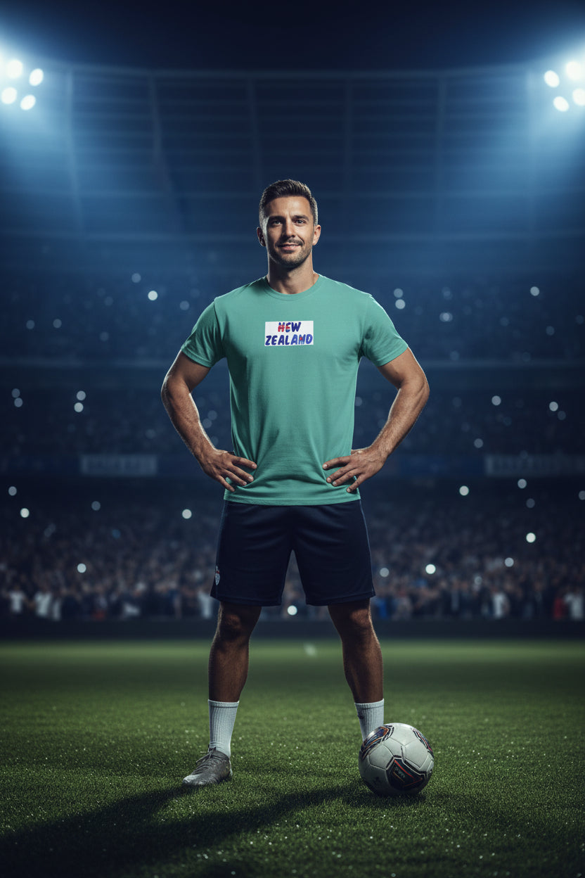 New Zealand Soccer T-Shirt 100% Ring-Spun Cotton