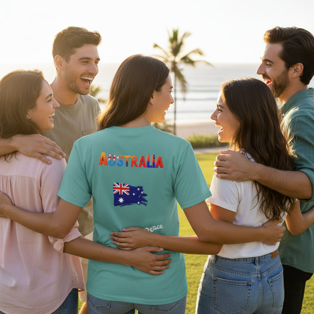 Australia Flag Graphic T-Shirt - Peace