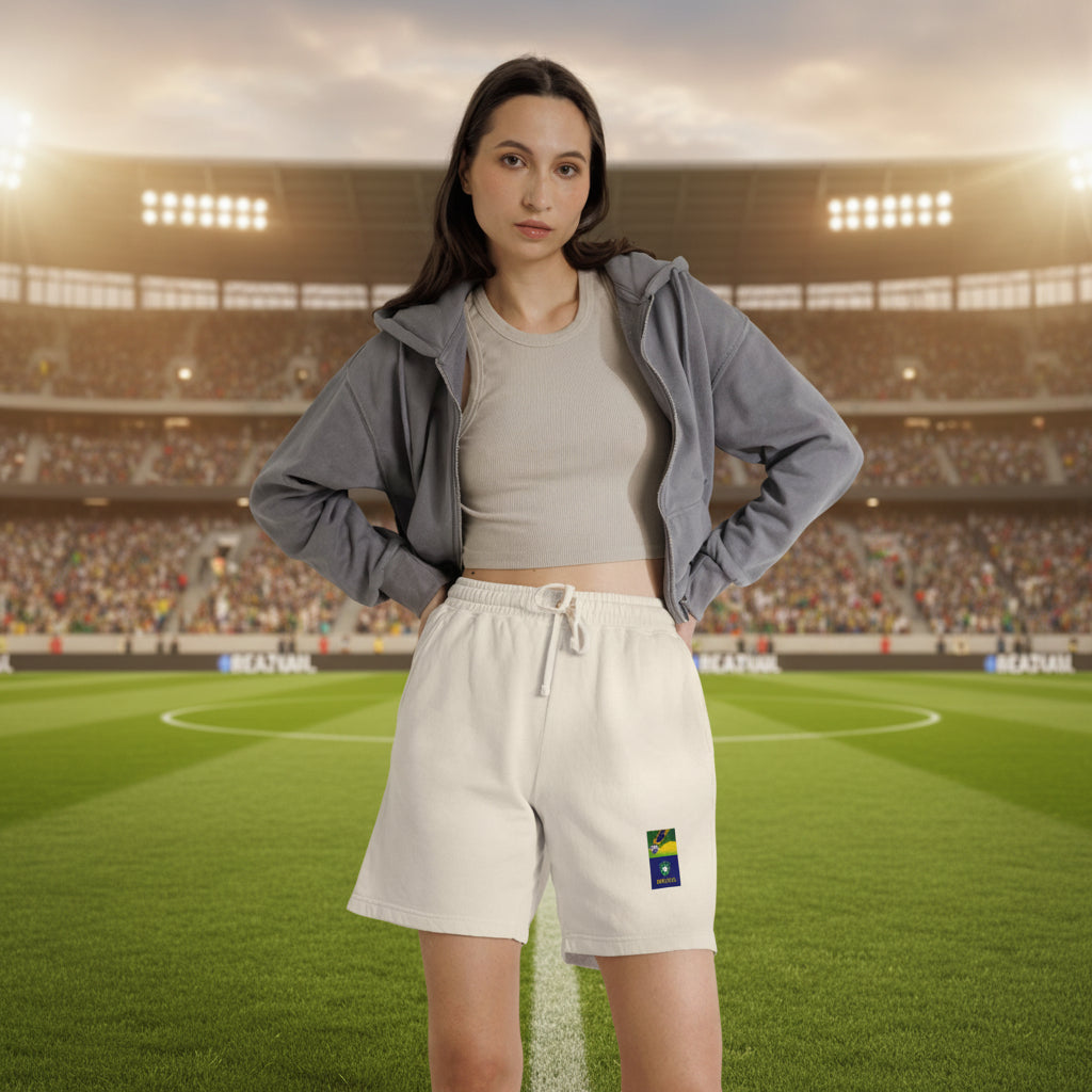 Brazil World Cup 2026 Sweat Shorts 100% Ring-Spun Cotton