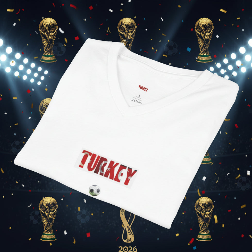 Türkiye World Cup 2026 Soccer Fan V-Neck Tee