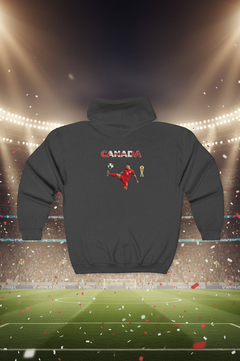 Canada Soccer Flag Zip Hoodie