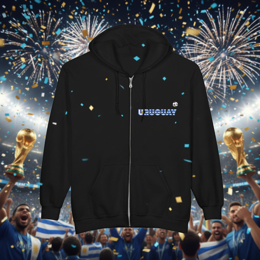 Uruguay Soccer Zip Hoodie