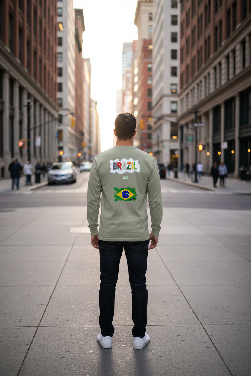 Brazil Flag Long Sleeve Tee