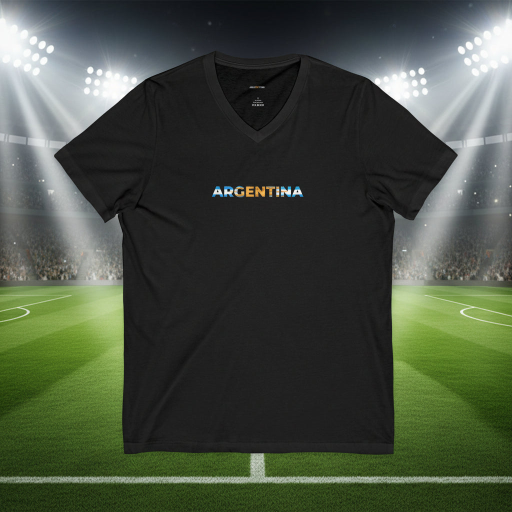 Argentina Soccer V-Neck Tee  100% cotton