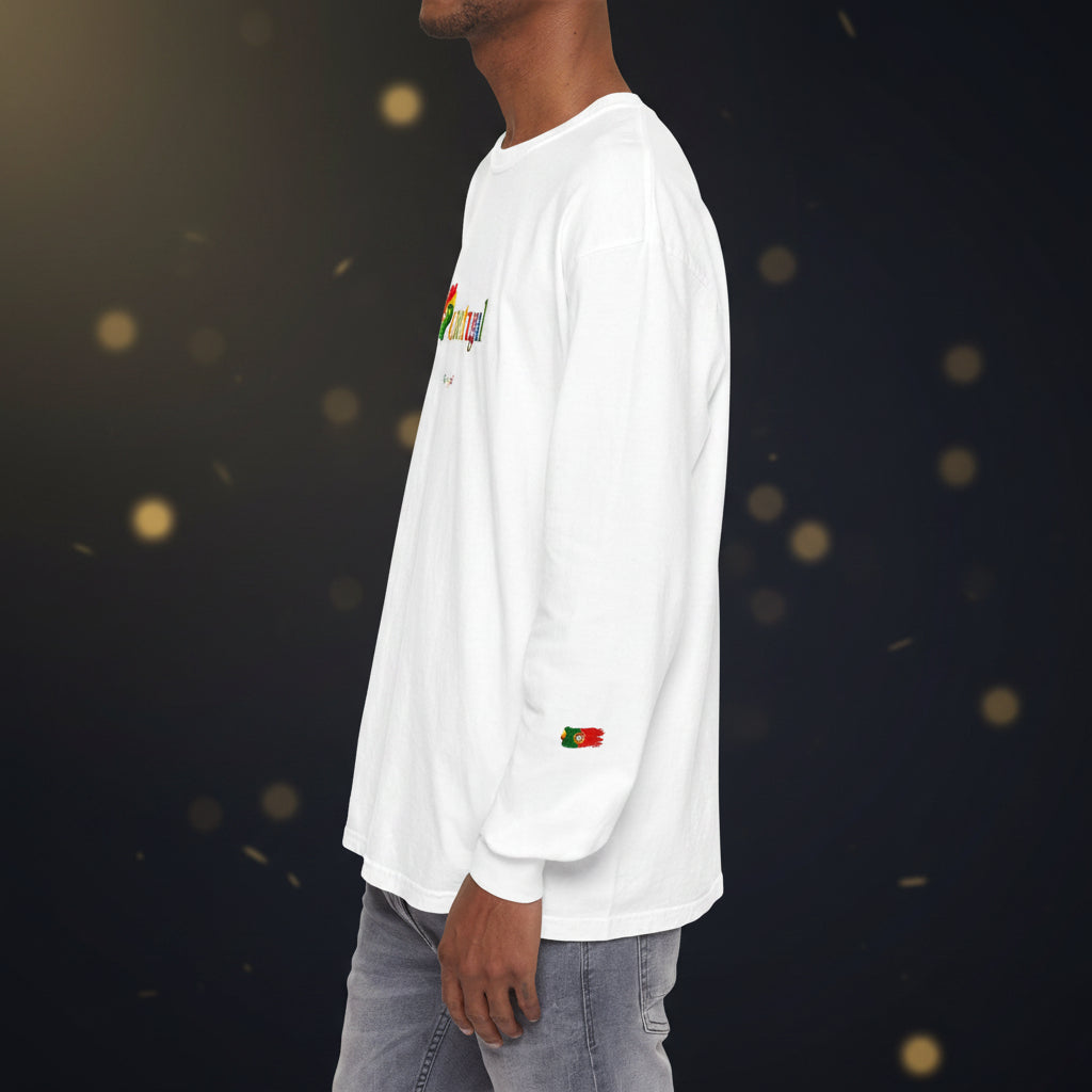 Portugal Flag Long Sleeve Tee — 'Peace' Graphic Travel Shirt