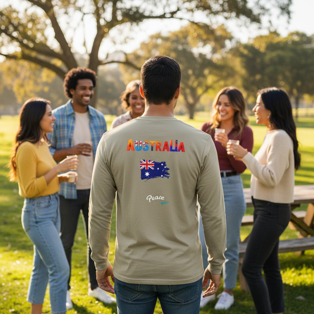 Australia Flag Long Sleeve Tee - Peace