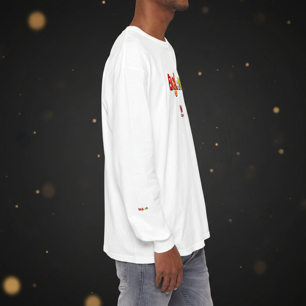 England Colorblock Long Sleeve T-Shirt — Peace message